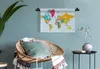 MuchoWow® Wandteppich Wandbehang Weltkarte - Farben - Produktbild-Vorschau 6
