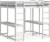 vidaXL Hochbett mit Schreibtisch & Leiter Weiß 160x200 cm Produktbild-Vorschau 1