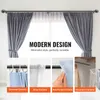 A collage of images showcasing different types of curtain headings and a main image of gray curtains. Voir les images du produit