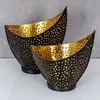 2er Set Design Teelichthalter Metall Schwarz Gold Windlicht Produktbild-Vorschau 2