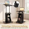 KOMFOTTEU Rednerpult höhenverstellbar, Stehpult mit Rollen Produktbild-Vorschau 3