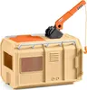 A toy truck with a crane on top of a beige cargo container. Podgląd zdjęcia produktu