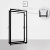 Dřevěný stojan Keri s kolečky 25x80x150, černý kov Náhled obrázku produktu 3