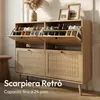 CASABEL Scarpiera 4 Ante a Ribalta, Stile Retrò, Legno Anteprima dell’immagine prodotto 3