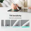 A hand holding a stylus over a tablet, with close-up shots demonstrating tilt sensitivity. Podgląd zdjęcia produktu