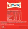 The image shows the back of a Celebrations chocolate box, displaying nutritional information and ingredients. Produktbild-Vorschau