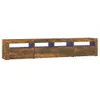 TV-Schrank mit LED-Leuchten Räuchereiche 210x35x40 cm Produktbild-Vorschau 1