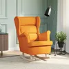 vidaXL Schaukelsessel Dunkelgelb 74x90x102 cm Stoff Produktbild-Vorschau 3
