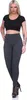 Damen Leggings Thermo Doppelripp Hoher Bund Sport Gym Produktbild-Vorschau 4