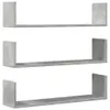 Three concrete-gray shelves are stacked vertically against a white background. Náhľad obrázku produktu