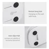 Close-up views of a white product, highlighting its features like a hang hole and non-slip mats. Produktbild-Vorschau