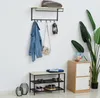 HOMCOM 2-in-1 Garderobenset Flurgaderobe mit Sitzbank Produktbild-Vorschau 2