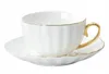 Porzellan Tasse mit Untertasse 220 ml Weiß Gold – Elegante Produktbild-Vorschau 1