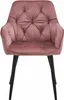 Chaise - Leobert - Jork - Velours Rose/Pieds Noirs Voir les images du produit 2