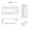 Badewanne MODERN 120x70 mit Füßen , mit Siphon, mit Produktbild-Vorschau 3