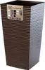 A tall, square, textured brown planter pot. Anteprima dell’immagine prodotto