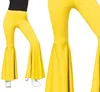 70S Retro Yellow Festival Flare Pants Hippie Festival Time Anteprima dell’immagine prodotto 1