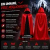 Mantello rosso e nero con cappuccio, ideale per Halloween, Anteprima dell’immagine prodotto 7
