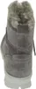 A rear view of a gray suede boot with faux fur trim. Produktbild-Vorschau