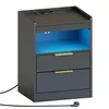 Mondeer Nachttisch mit LED-Beleuchtung & USB-Ladestation, Produktbild-Vorschau 1