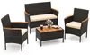 COSTWAY Polyrattan Gartenmöbel Set, Outdoor Lounge Möbel, Produktbild-Vorschau 1