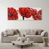 Toile 3 coquelicots rouges 150x50 cm Feeby rouge tableau Voir les images du produit 2
