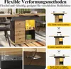 A dining table with storage and LED lighting, shown in various configurations and with close-ups of its features. Produktbild-Vorschau