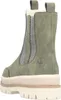 Das Bild zeigt einen grünen Stiefel der auf der linken Seite abgebildet ist. Der Stiefel hat eine robuste Sohle und ein schlichtes Design. Produktbild-Vorschau