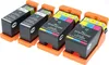 Four ink cartridges are displayed in orange holders against a white background. Produktbild-Vorschau