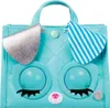 A teal Purse Pet toy shaped like a puppy dog, with large blue eyes, a pink nose, and silver and blue striped ears. Náhľad obrázku produktu