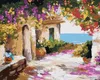 Diamondi - Diamond painting - HAUS AM MEER MIT BLUMEN, Produktbild-Vorschau 1