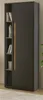 A modern, tall cabinet with a bookshelf on the left and a closed cabinet on the right, set against a neutral background. Produktbild-Vorschau