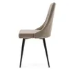 A side view of a single, upholstered dining chair with dark legs against a white background. Produktbild-Vorschau