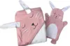 Kapuzen Badetuch & Waschhandschuh in pinker Hasen Form Produktbild-Vorschau