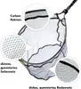Close-up view of a fishing net with callouts highlighting its features. Produktbild-Vorschau
