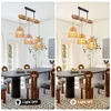 Holz Pendelleuchte 3-flammig Rattan, Boho Hängelampe für Produktbild-Vorschau 9