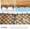 A collage showing details of wooden deck tiles, including drainage and interlocking mechanisms. Náhled obrázku produktu