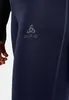 Dunkelblaue Odlo Essentials 3/4-Lauftights mit sichtbarem Logo und Nahtdetail an der Seite Anteprima dell’immagine prodotto