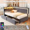 Letto imbottito Merax 90x200 cm con illuminazione a LED e Anteprima dell’immagine prodotto 4