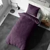 2 teilige Uni Bettwäsche 155x220 cm Mikrofaser Aubergine Produktbild-Vorschau 2