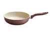 A brown and cream ceramic frying pan with a brown handle is shown against a white background. Náhled obrázku produktu