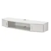 A white wall-mounted TV shelf with two doors and an open central compartment, shown against a white background. Anteprima dell’immagine prodotto
