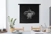 MuchoWow® Wandteppich Wandbehang Elefant - Federn - Hut - Produktbild-Vorschau 2
