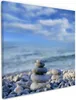 Wallario Premium Leinwandbild Steinstapel am Strand in Produktbild-Vorschau 1
