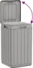vidaXL Zewnętrzny kosz na śmieci szary 38x38x65 cm PP Podgląd zdjęcia produktu 6