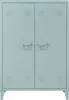 A front view of a gray-blue metal cabinet with two doors. Náhled obrázku produktu