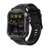 A close-up studio shot of a black smartwatch with a rugged design. Náhled obrázku produktu