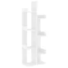 A white, modern bookshelf with multiple shelves. Náhled obrázku produktu