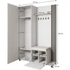 A diagram of a white and black wardrobe set with dimensions indicated. Produktbild-Vorschau