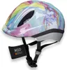 A children's bicycle helmet with a unicorn and rainbow design. Produktbild-Vorschau